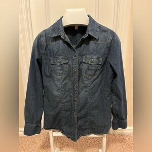 CAbi McQueen Denim Shirt Women’s Size Medium #970 Blue Jean Button Down Shirt